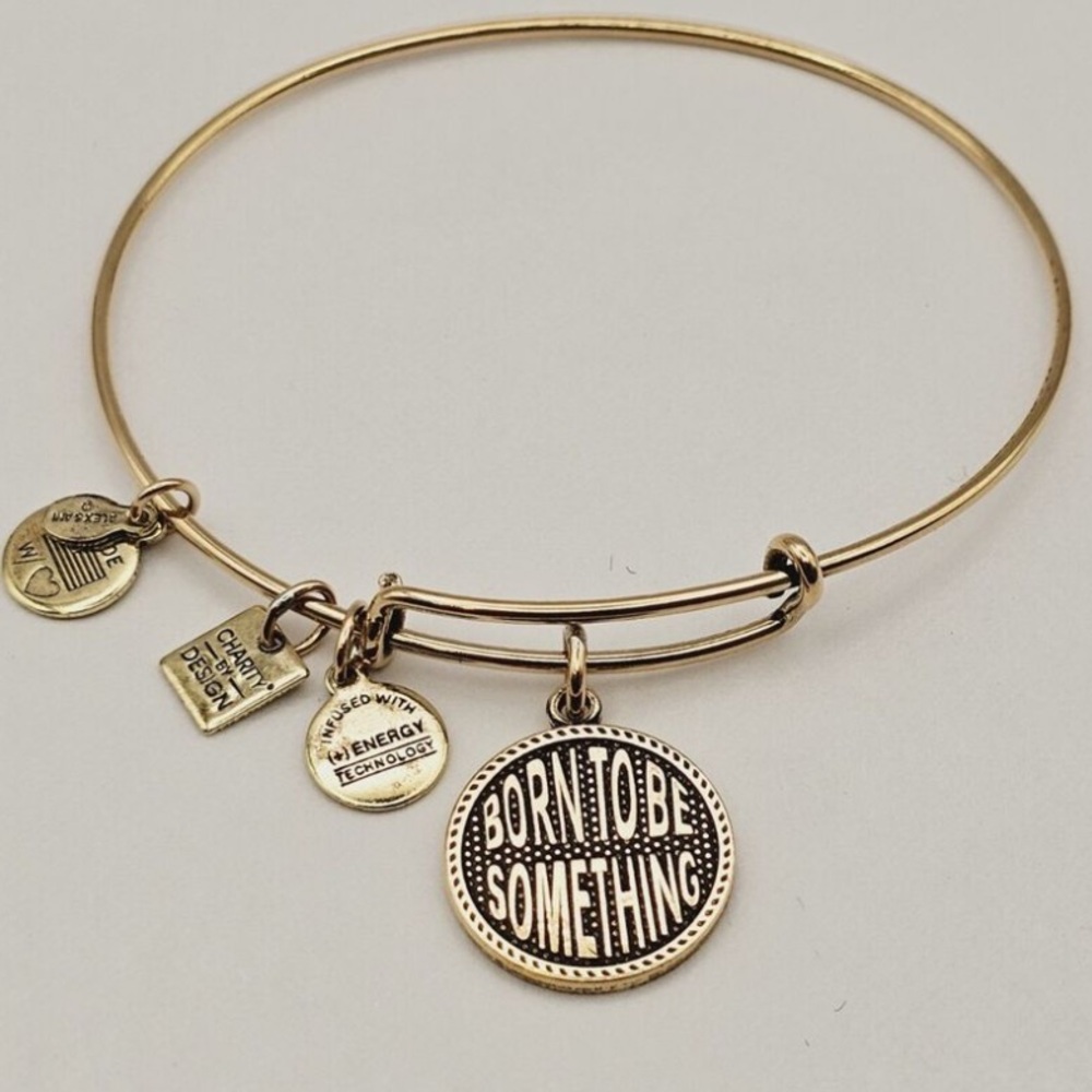 Alex and Ani Born to be Something Gold Charm Bracelet